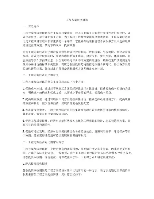 工程方案经济对比