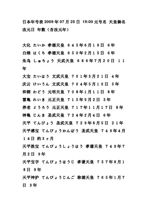 日本年号