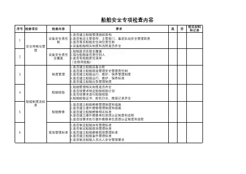 船舶安全专项检查表