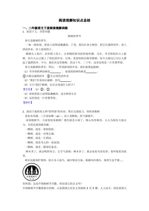 二年级阅读理解知识点总结
