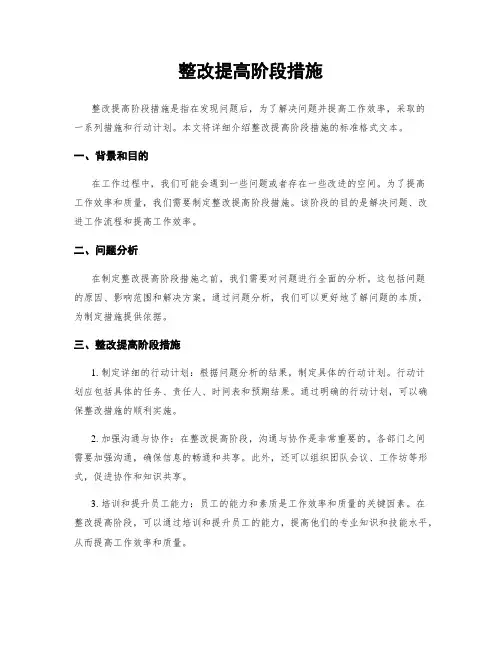整改提高阶段措施