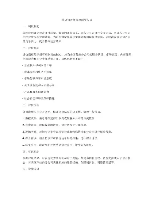 分公司评级管理制度包括