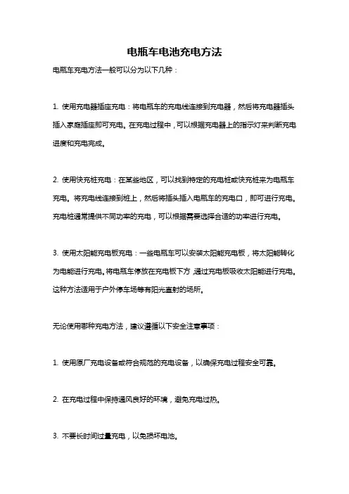 电瓶车电池充电方法