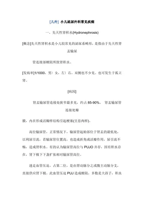 小儿泌尿外科常见疾病
