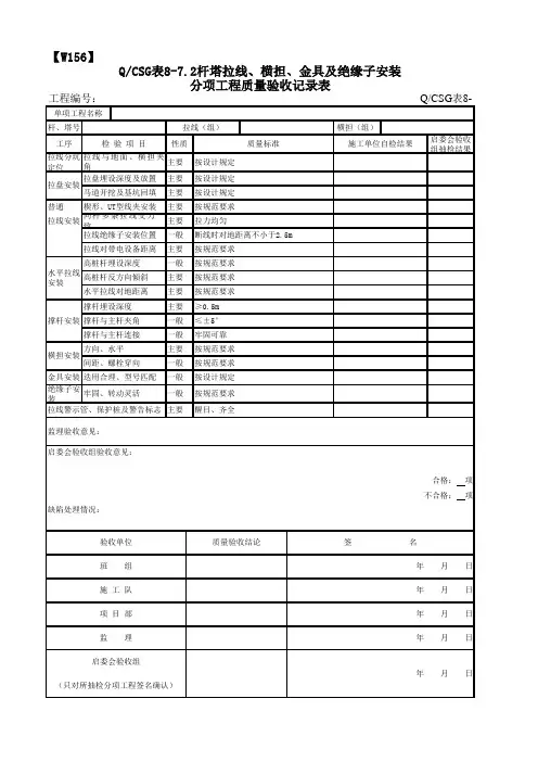 杆塔拉线、横担、金具及绝缘子安装