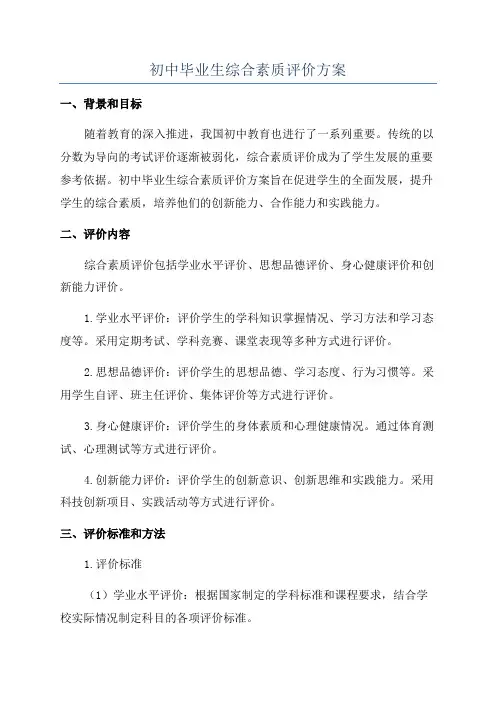 初中毕业生综合素质评价方案