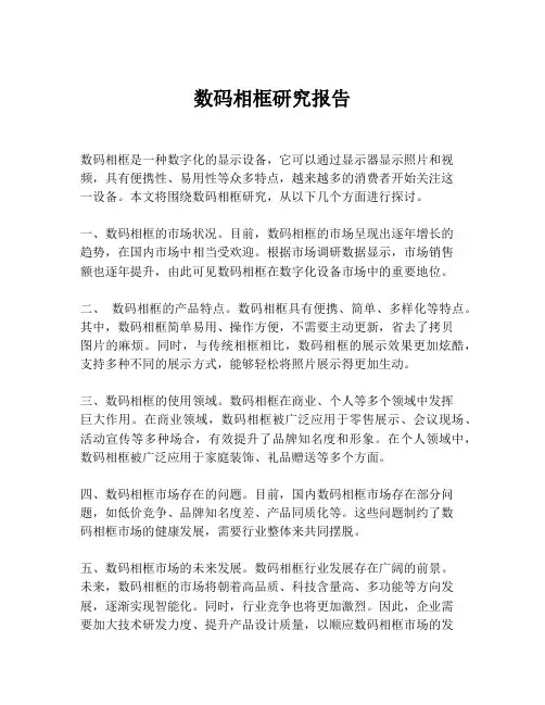 数码相框研究报告