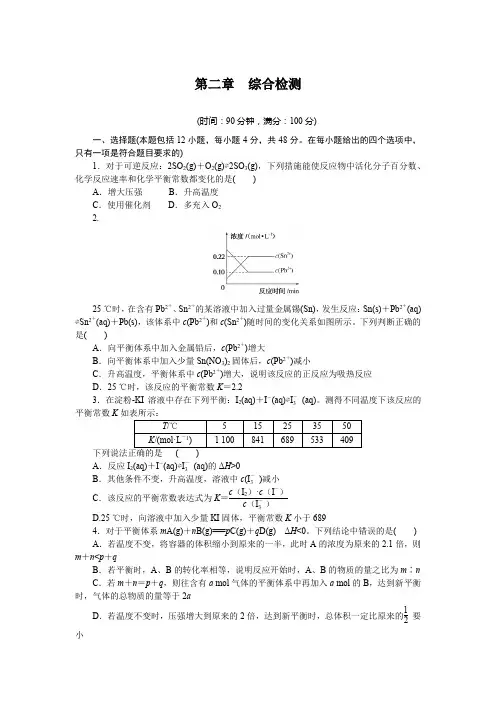 高中化学选择性必修一 高考训练 课时作业 习题 第二章综合检测