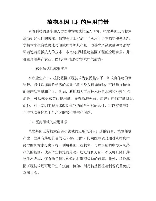 植物基因工程的应用前景