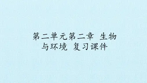苏科版七年级生物上册：第二章  生物与环境  复习课件