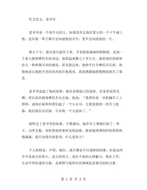 老爷爷小学作文范文