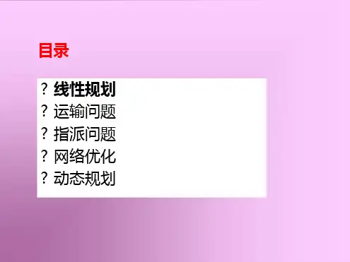 数学建模运筹模型