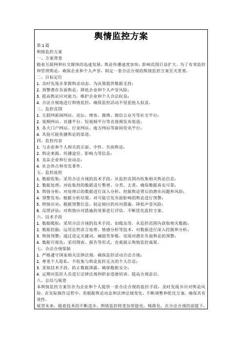 舆情监控方案