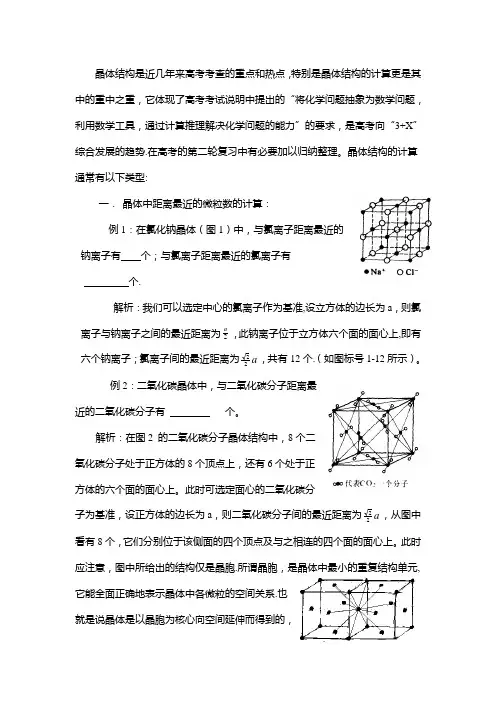 晶体结构的计算【范本模板】