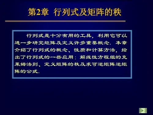 第2章行列式及矩阵的秩ppt课件