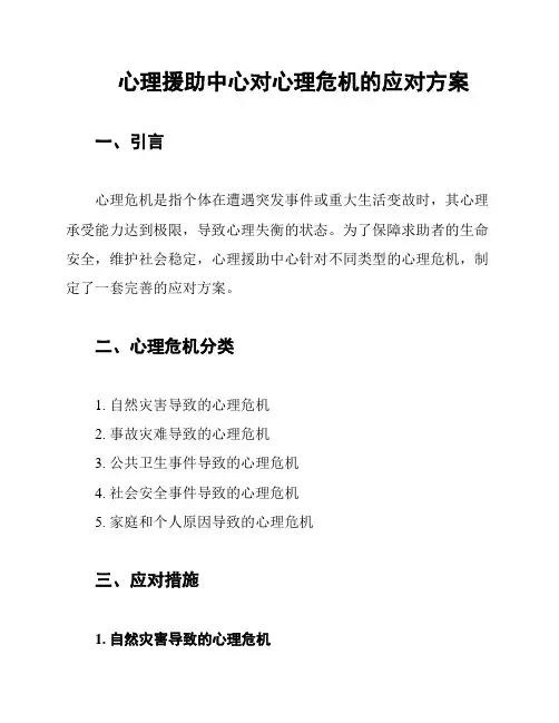 心理援助中心对心理危机的应对方案