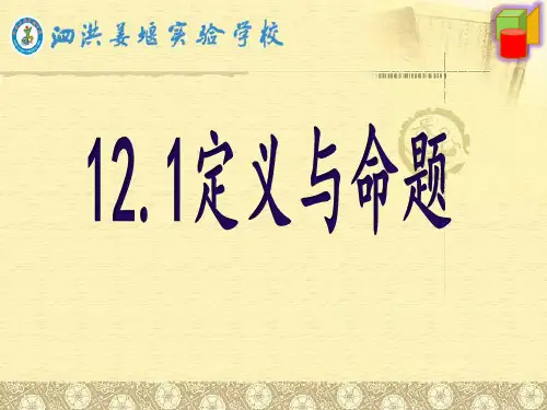 苏科版数学七年级下册12.1 定义与命题  课件(共19张PPT)