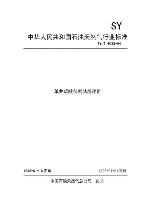 SY中华人民共和国石油天然气行业标准