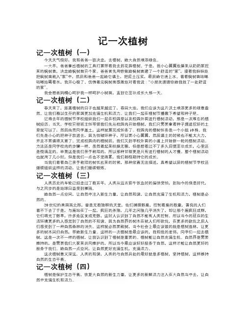 记一次植树作文共九篇