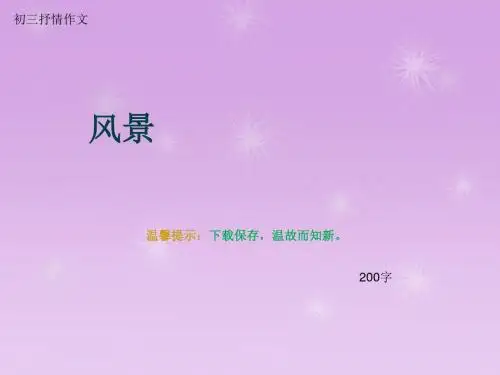 初三抒情作文《风景》200字(总6页PPT)