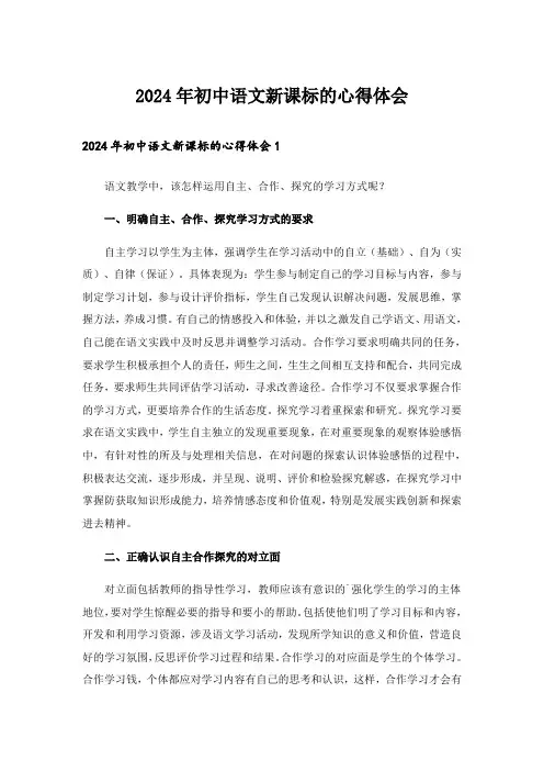 2024年初中语文新课标的心得体会_1