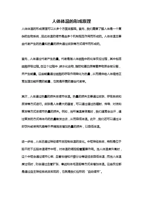 人体体温的形成原理