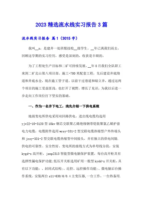 2023精选流水线实习报告3篇