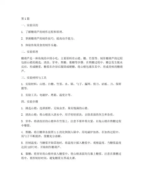 糖葫芦的实验报告(3篇)