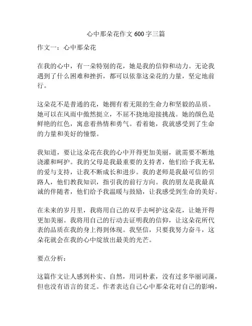 心中那朵花作文600字三篇