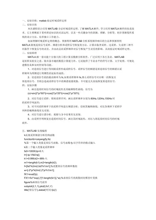 matlab时域采样定理
