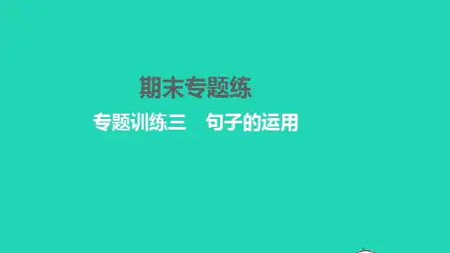 七年级语文下册专题训练三句子的运用习题课件新人教版