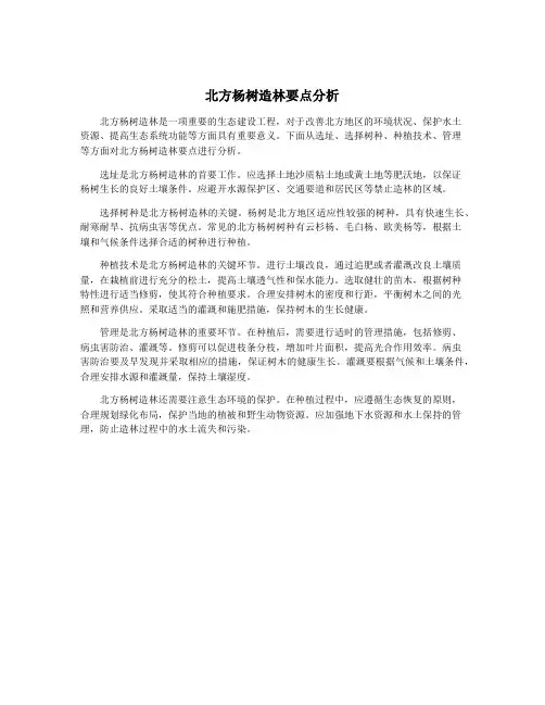北方杨树造林要点分析