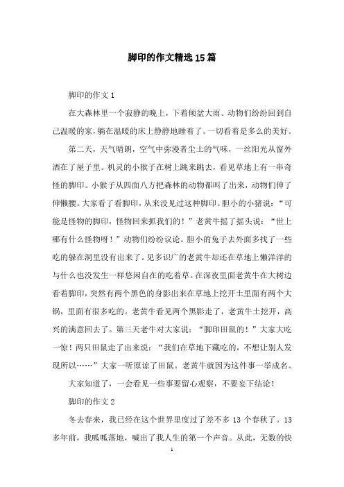脚印的作文精选15篇