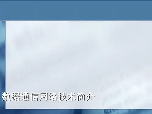 数据通信网络技术简介精品PPT课件