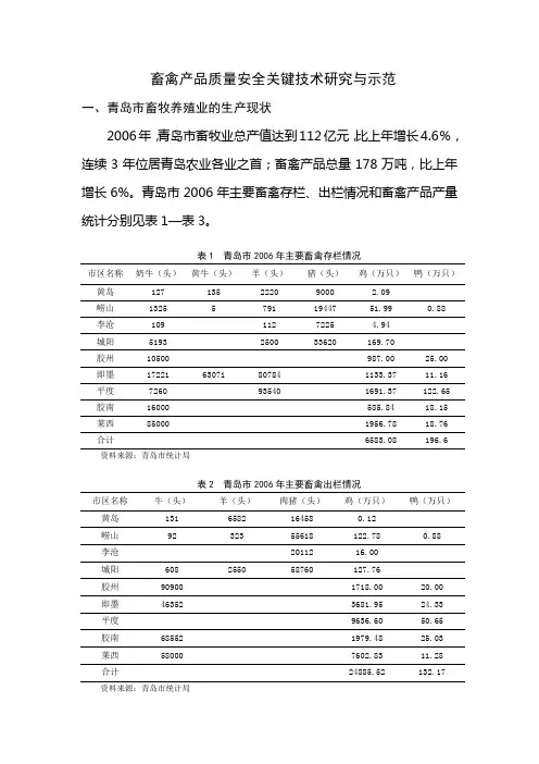 “畜禽产品安全生产关键技术研究与示范”范文