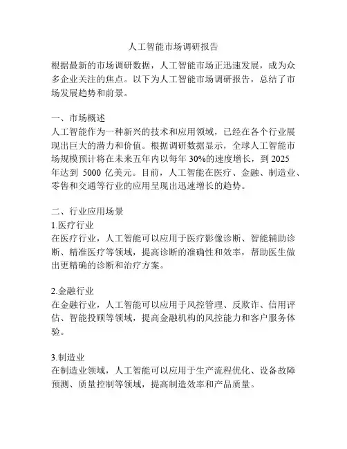 人工智能市场调研报告