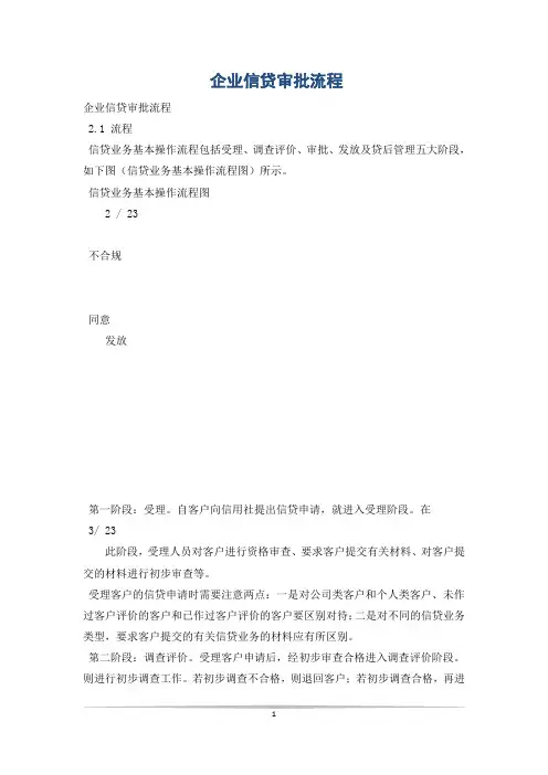 企业信贷审批流程
