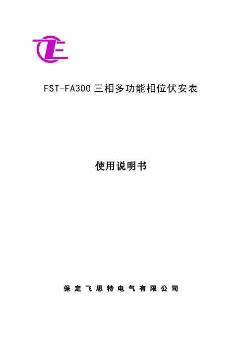 FST-FA300三相多功能相位伏安表使用说明书