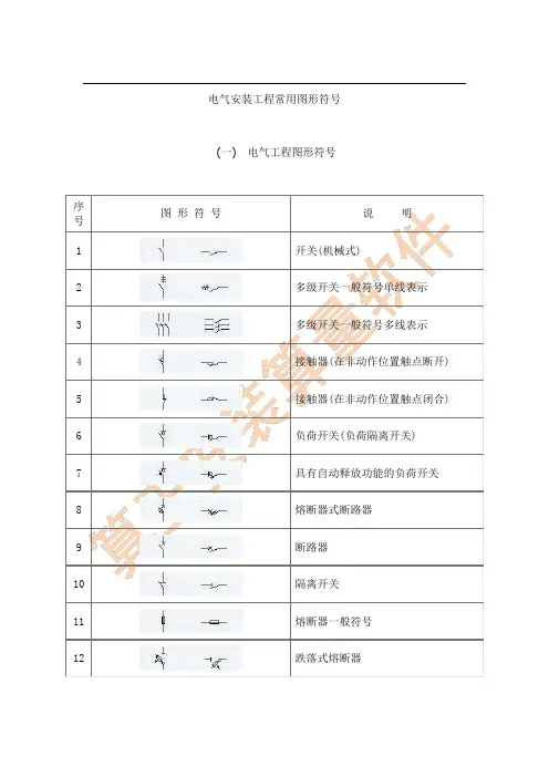 电气安装工程常用图形符号
