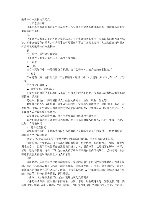 刑事案件汇报材料