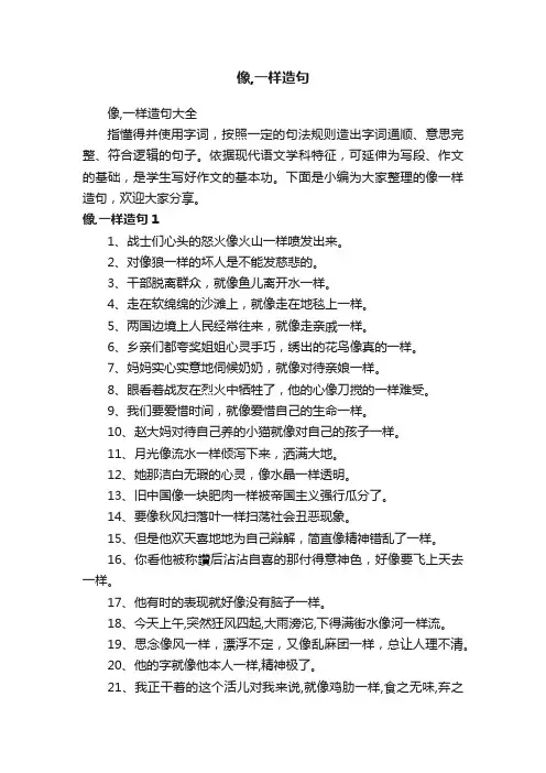 像,一样造句大全