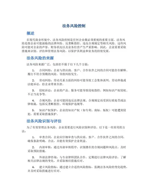 法务风险控制