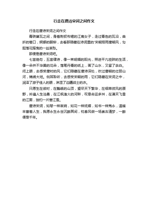 行走在唐诗宋词之间作文