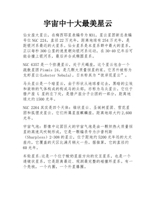 宇宙中十大最美星云