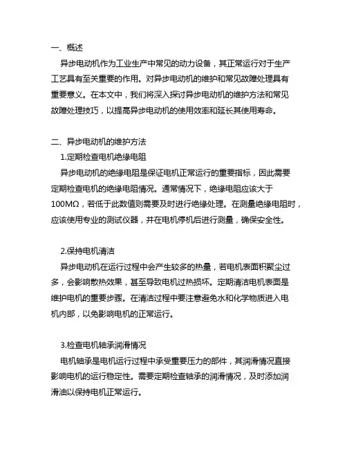 异步电动机的维护及常见故障处理