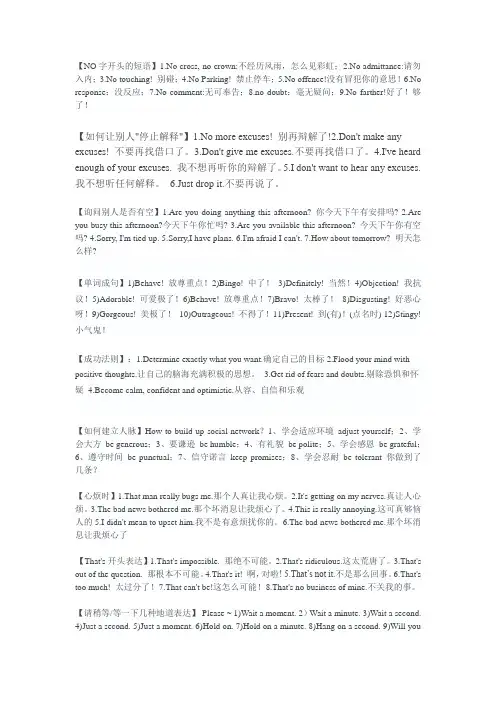 NO字开头的短语