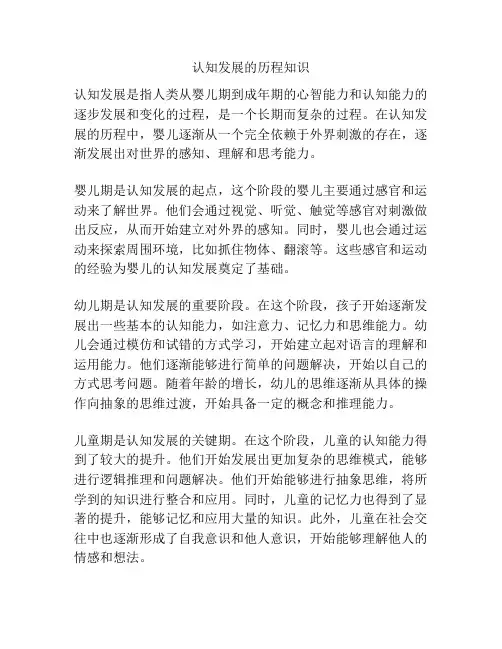 认知发展的历程知识