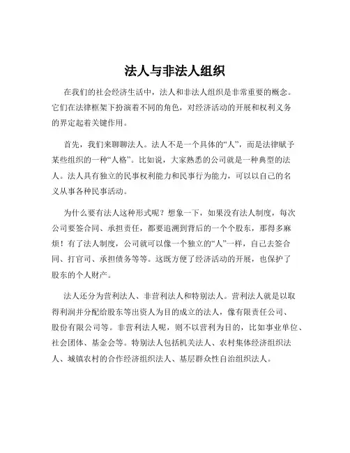 法人与非法人组织