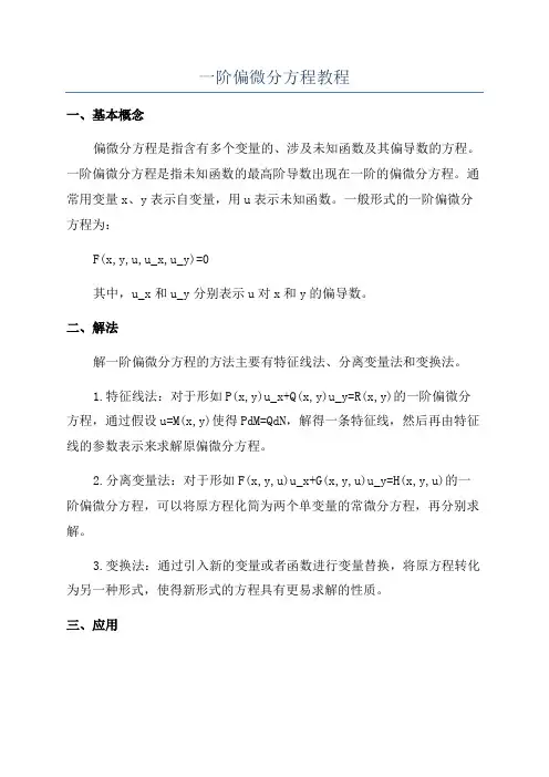 一阶偏微分方程教程