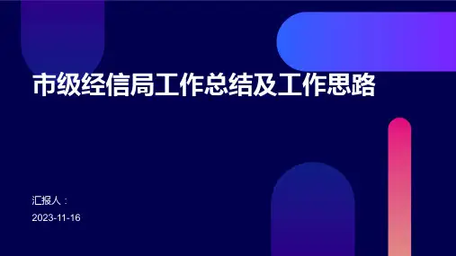 市级经信局工作总结及工作思路